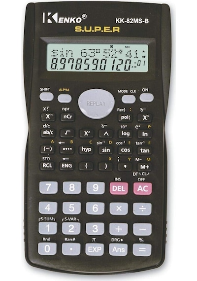 Kenko KK-82MS-B 240 Fonksiyonlu 10 + 2 Hane Hesap Makinesi Siyah
