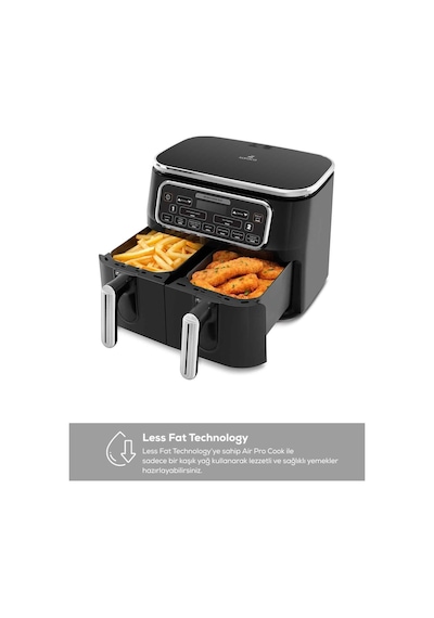 Karaca Air Pro Cook Duo Tandır XXXL 4+4 Litre Airfryer Fritöz 8 Kişilik