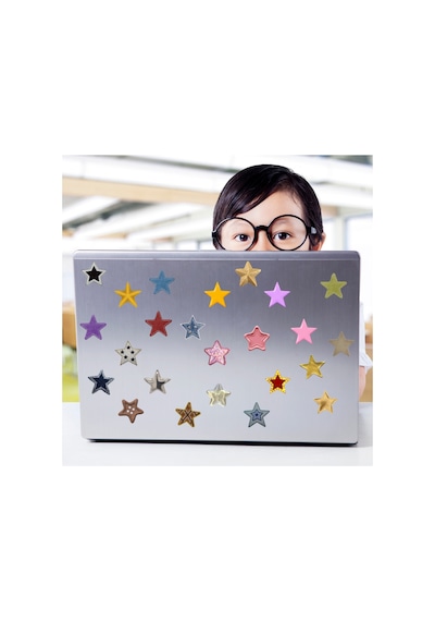 70 Adet Yıldız Temalı Sticker Seti Parıltılı Estetik Çıkartma Laptop Telefon Kılıfı Ve Defter Etiketi Çok Renkli