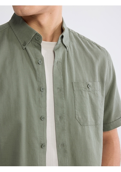 Lcwaıkıkı Classic Haki Regular Fit Poplin Erkek Gömlek