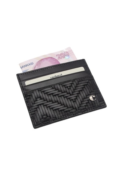 Cacharel Siyah Gladyatör Unisex Deri Kartlık 0244g65 Siyah