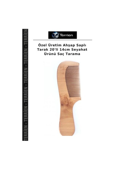 Özel Üretim Ahşap Saplı Tarak 20'li 14cm Seyahat Ürünü Saç Tarama