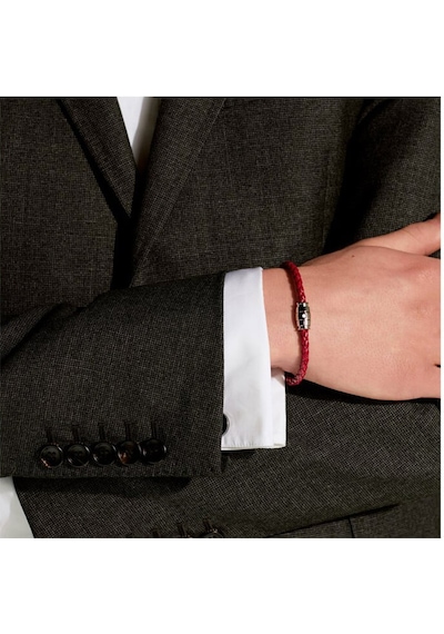 Montblanc Meisterstück Steel 3-ring Kızıl Deri Bileklik 134065 Kırmızı
