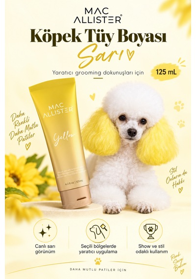 Mac Allister Kedi Köpek Tüy Boyası Sarı Renkli 125 Ml