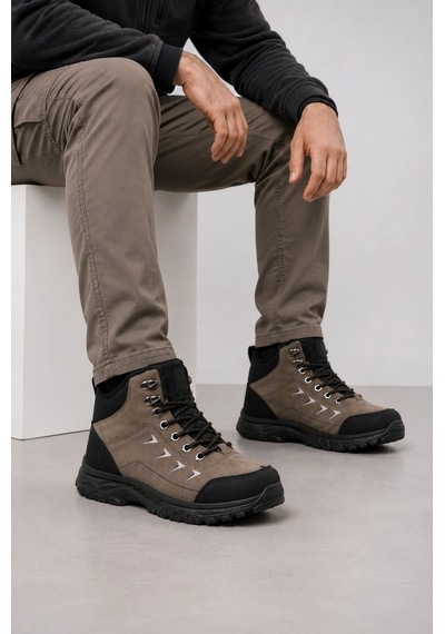 Ht Hotin Biom Kışlık Unisex Yarım Bot İçi Yünlü Su Geçirmez Yarım Bot Siyah-vizon