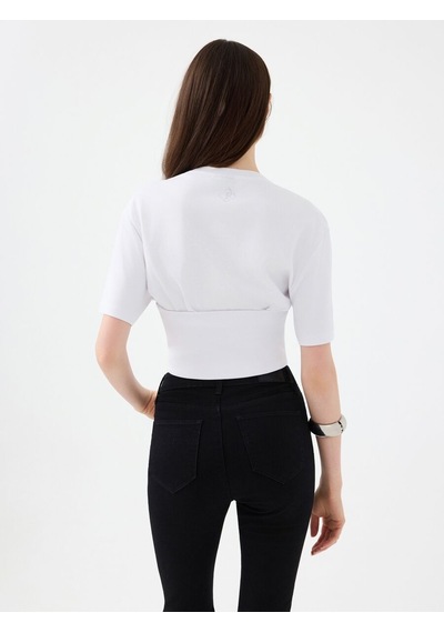 LOFT Slim Fit Kadın Tshirt K.kol Lf2039358 Q1.v1 Beyaz