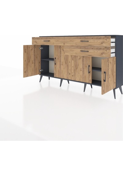 Arges Konsol 2 Raflı 3 Çekmeceli 4 Kapaklı 176x30x99 Antrasit-çam Atlas Çam/atlas Çam - Antrasıt Arges Konsol 2 Raflı 3 Çekmeceli 4 Kapaklı 176x30x99 Antrasit-çam Atlas Çam/atlas Çam - Antrasıt
