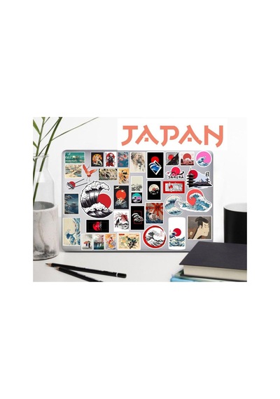 Ms Major Selection Japanese Art Katsushika Hokusai Sticker Telefon Laptop Notebook Tablet Defter Matara Stiker Etiket Abanoz