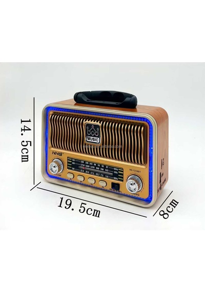 Retro Ahşap Tasarım Nostaljik Radyo Bluetooth Hoparlör Çok Bantlı Fm/am/sw Led Işıklı Taşınabilir Müzik Çalar