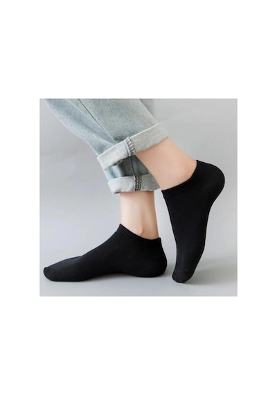 Comerciante 4 Çift Siyah Patik Çorap Unisex Siyah - 879742911 Siyah