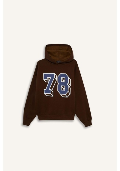 Defacto Coool Overshirt Fit Kapüşonlu Baskılı Sweatshirt G0965ax25wnbn191 Kahve Defacto Coool Overshirt Fit Kapüşonlu Baskılı Sweatshirt G0965ax25wnbn191 Kahve