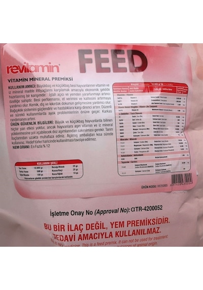 Revitamin Feed Yem Katkısı 20 KG Kova