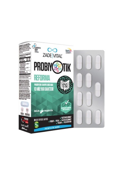 Zade Vital Probiyotik Reforma Takviye  Edici Gıda 30 Bitkisel Kaps