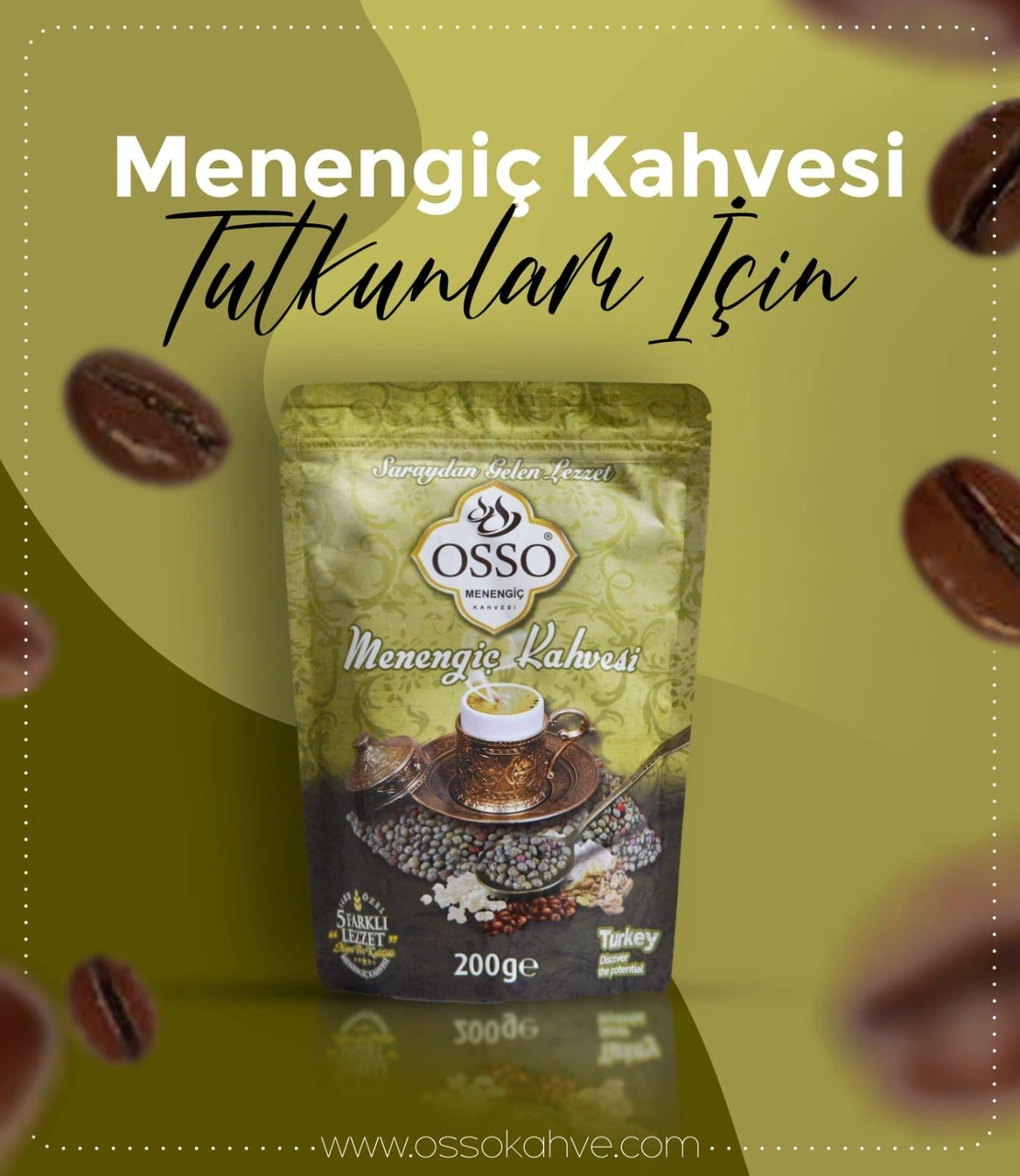 Osso 4'lü Menengiç Kahvesi 4x200 800gr Diğer