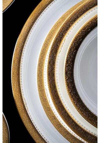 Acar Arcadia 58 Parça Yemek Takımı Beyaz/gold