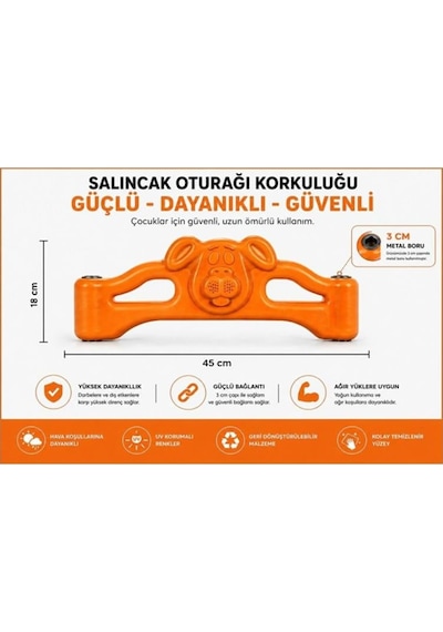Salıncak Oturağı Korkuluğu - Metal Yüzüklü Çocuk Oyun Parkı Yedek Parçası-1166 Çok Renkli
