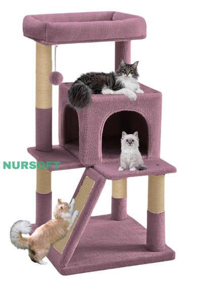 Nursoft Teraslı Dekoratif Kedi Tırmalama Evi - 0091