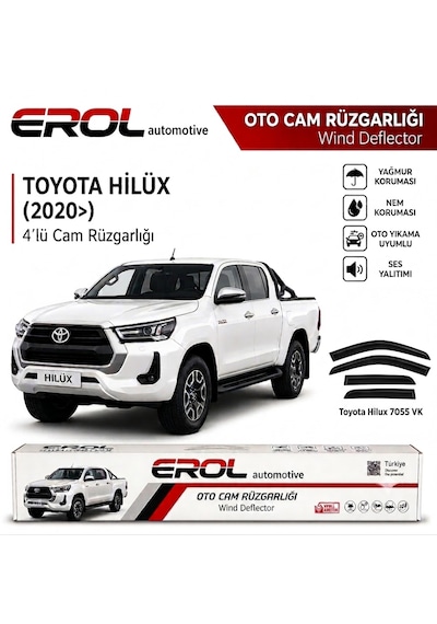 Toyota Hilux 2020 4'lü Suv Cam Rüzgarlığı Siyah
