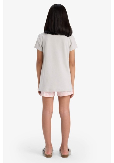 DeFacto Kız Çocuk Pijama Takımı Baskılı Kısa Kollu Üst Desenli Şort E0545A825HSGR293 Gri DeFacto Kız Çocuk Pijama Takımı Baskılı Kısa Kollu Üst Desenli Şort E0545A825HSGR293 Gri