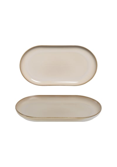 Güral Porselen Bilbao 2 Adet 20x11 Cm Kayık Tabak Agate 969