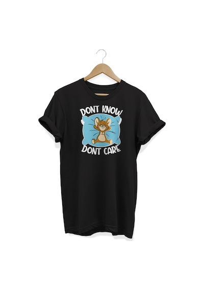 D'ont Know Baskılı Siyah T-shirt Siyah