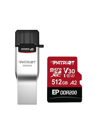 Patriot Ep Ddr200 512gb Microsdxc V30 A2 Hafıza Kartı + Usb-a/usb-c Kart Okuyucu Pef512gep33mcx