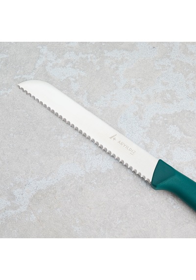 Aryıldız Rexa Tırtıklı Ekmek Bıçak Yeşil 19 Cm Renkli