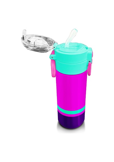 Coral High Kids Pembe Su Yeşili Pipetli Ve Direkt İçim Çelik Termos 500 Ml 31829 Bej