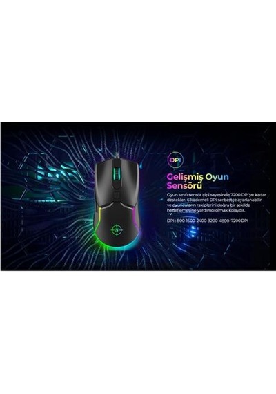 North Air Black Rgb Kablolu Profesyonel Oyuncu Mouse Diğer