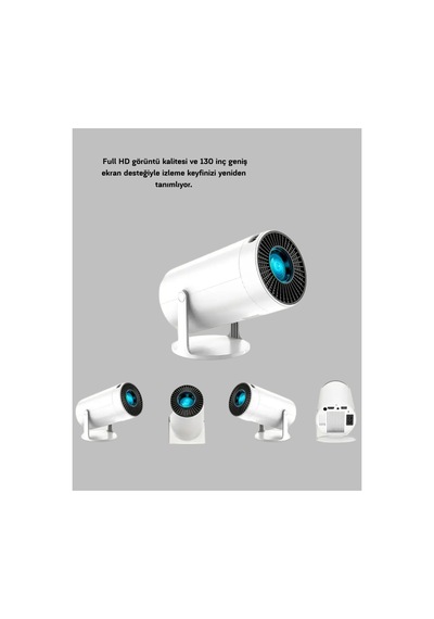 Full Hd 4k Uyumlu Projeksiyon Cihazı 130 İnç Geniş Ekran Destekli Renkli