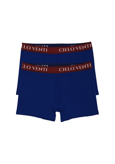 Cielo Venti Night Collection 2'li Organik Pamuk Erkek Boxer Mavi