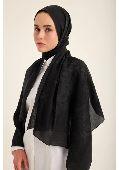 Maisa Duru İpek Pamuk Tensel Şal 70 190 Cm - Siyah 1257