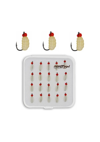 Portfish Kurtcuk Silikon Yem 20 Li Paket Renk: Beyaz