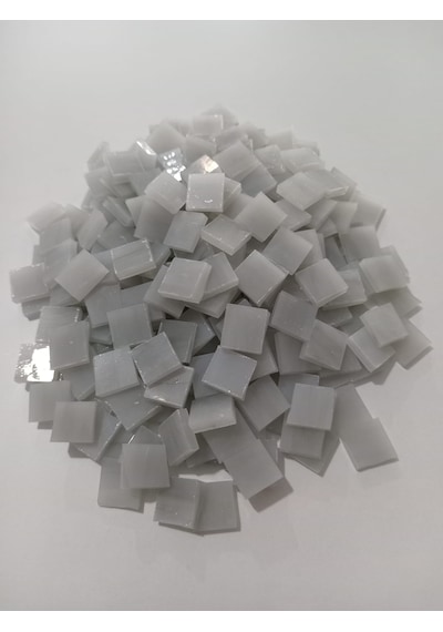 Gri Kare Vitray Cam Mozaik Taşı - Sanatsal Mozaik İçin Yaklaşık 10 X 10 Mm