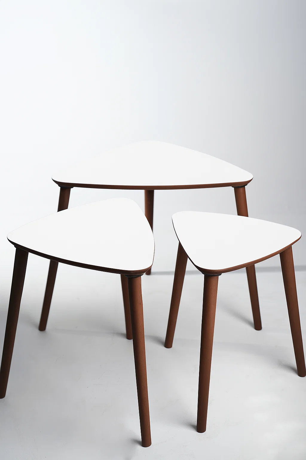 Tokyo 3'lü Zigon Sehpa %100 Mdf Üçgen Beyaz