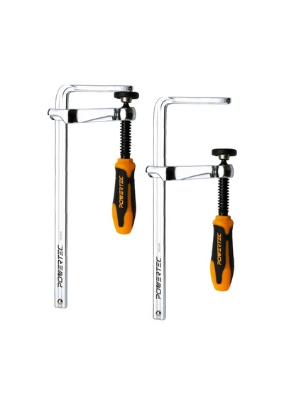 Powertec 71409 Hızlı Vidalı Kılavuz Ray Kelepçesi, Mft Ve Kılavuz Ray Sistemi İçin, 17,78 Cm Kapasite X 6,02 Cm Boğaz Derinliği, 181 Kg Sıkıştırma Kuvveti, 2 Paket