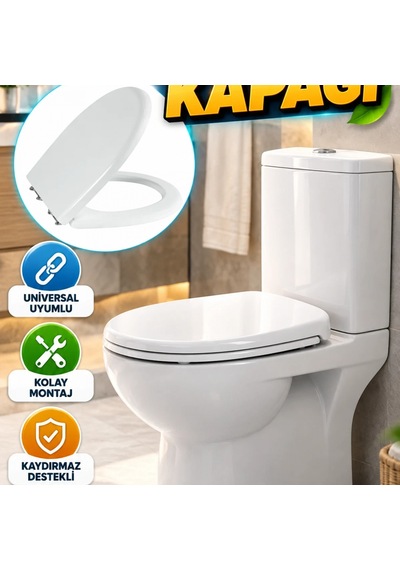 Universal Klozet Kapağı Kaydırmaz Destekli Kolay Montaj Ve Temizlenebilir Tasarım Renkli