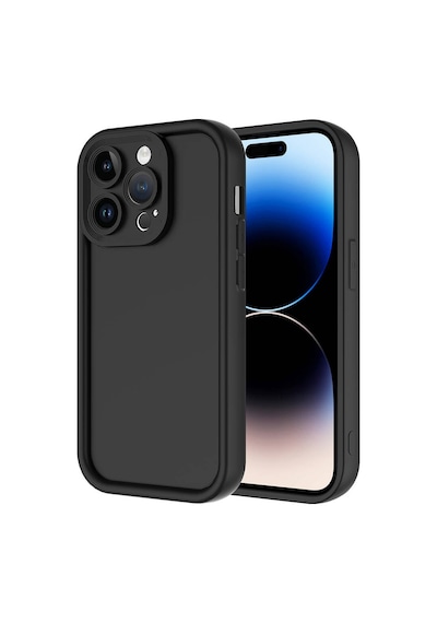 Apple iPhone Uyumlu 14 Pro Max Kılıf Kamera Korumalı Ananas Kapak - Siyah Siyah Siyah