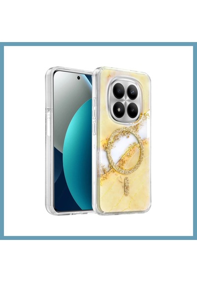 Bezos Onegif Redmi Note 15 Pro 4g Uyumlu Lotus Simli Magsafe Kapak - Gümüş Mbt06