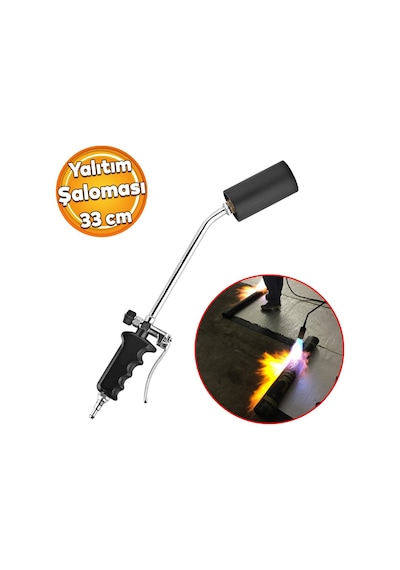 Eltos Gaz Ayarlı Çatı İzolasyon Şaloması Pürmüz 33 Cm Yalıtım Profesyonel Kullanım Tetikli Şalom