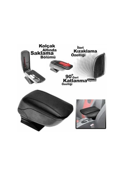 Toyota Uyumlu Corolla Siyah Oto Kolçak Sürgülü Kol Dayama Araba Kolçağı