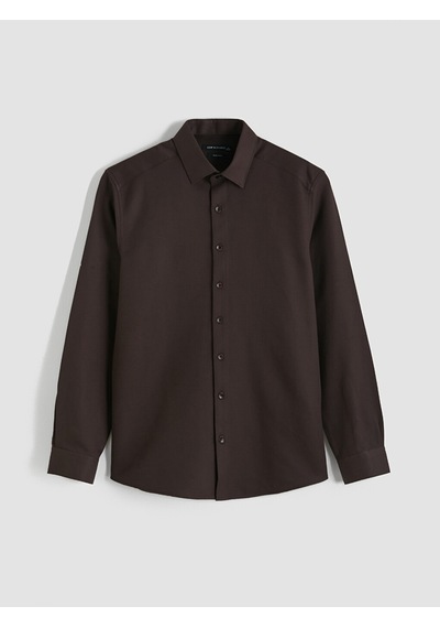 Lcw Busıness Kahverengi Slim Fit Armürlü Erkek Gömlek