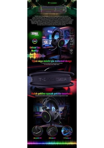 T-dagger Sona T-rgh304 Kablolu Rgb 7.1 Oyuncu Kulaklığı