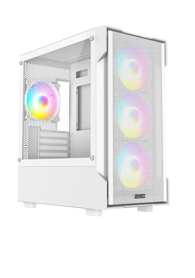 Fazeon F1 650w 80plus Bronze Mesh 4x120mm Rainbow Fanlı Matx Beyaz Bilgisayar Kasası