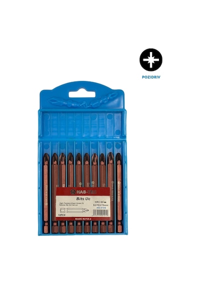 Pz2 Bits Uç 75 Mm 10'lu Pozidriv Yıldız Uç Seti Hassas Ve Güçlü Vidalama