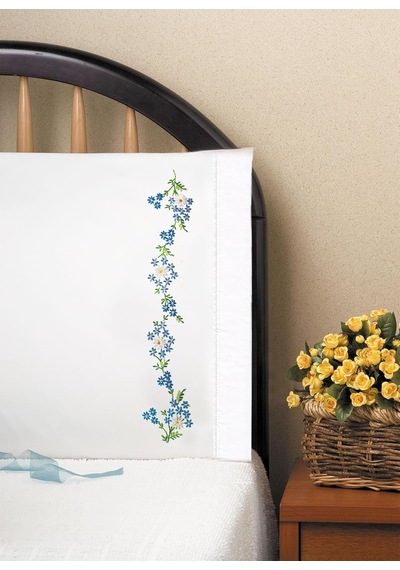 Design Works Crafts T230040 Blau Daisies, 50,8 X 76,2 Cm Prägung Kopfkissen Für Stickerei 50 x 22
