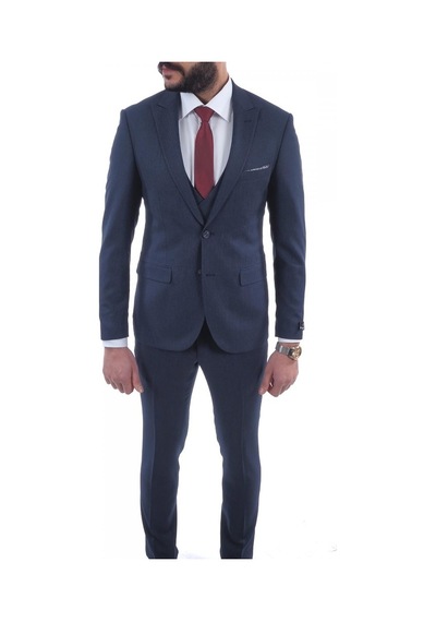 Jan Carlucci Slimfit Yelekli Drop 6 Takım (476645965) Lacivert