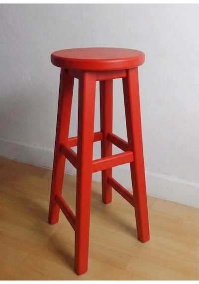 Ahşap Tabure 75 Cm Kırmızı