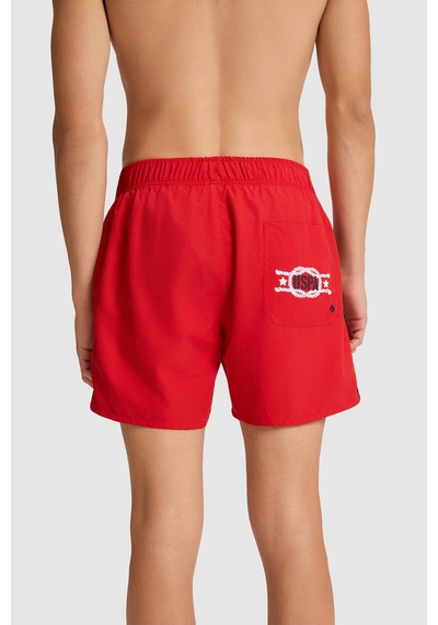 U.S. Polo Assn. Erkek Kırmızı Deniz Şortu 50322249-vr213 Rısk Red