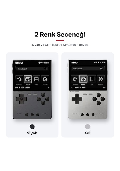 Trimui Brick Hammer Retro El Konsolu - 128GB Gri